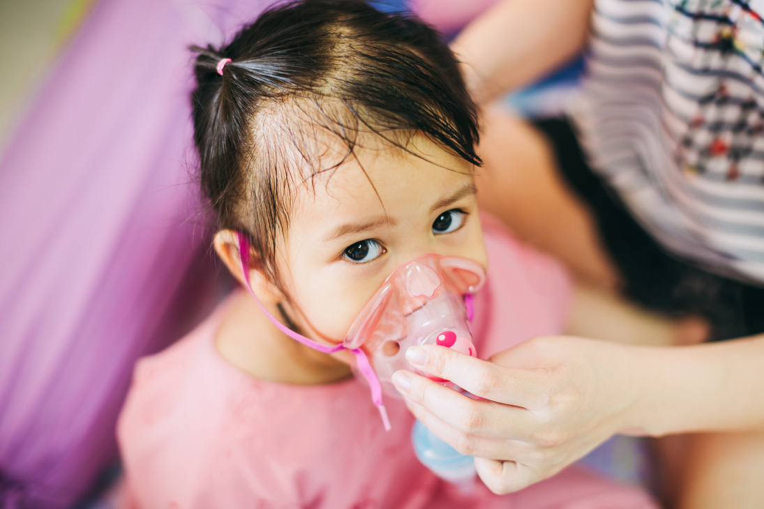 Sick Child Having Trouble Breathing